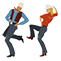 Graphical picture of man and woman dancing